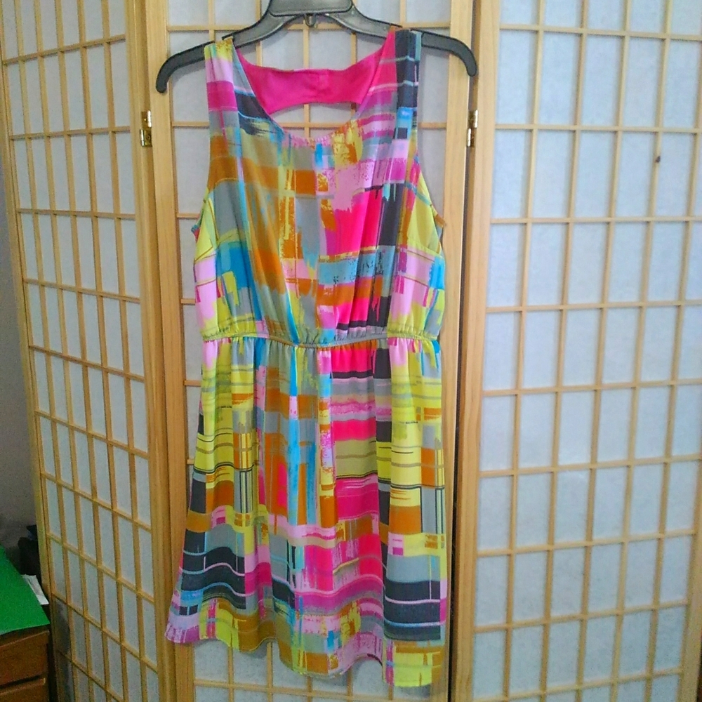 Summeris dress half moon back multicolor